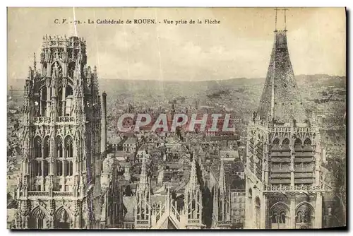 Cartes postales La Cathedrale de Rouen Vue Prise de la Fleche