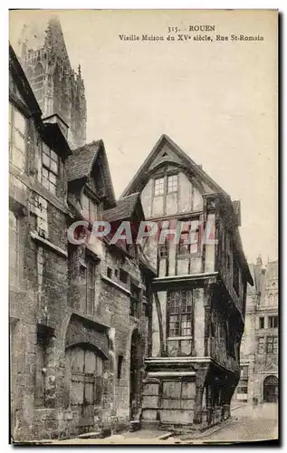 Ansichtskarte AK Rouen Vieille Maison du 15eme Rue St Romain