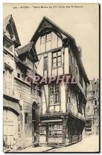 Ansichtskarte AK Rouen Vieille maison du 15eme Rue St Romain