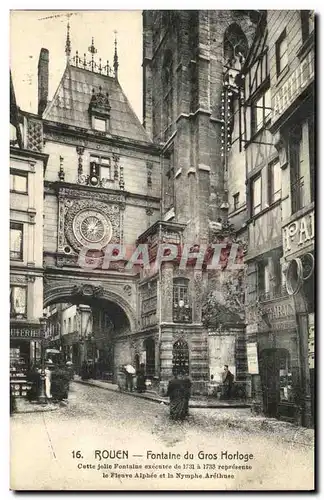 Cartes postales Rouen Fontaine du Gros Horloge