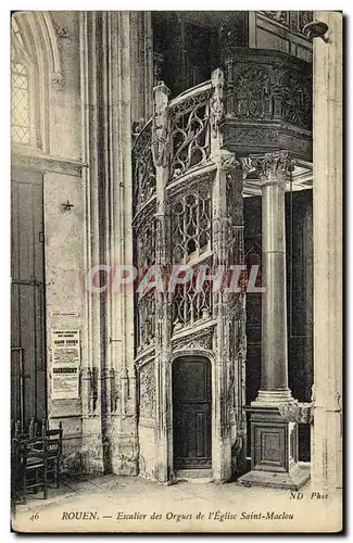 Cartes postales Rouen Escalier des Orgues de L Eglise Saint Maclou