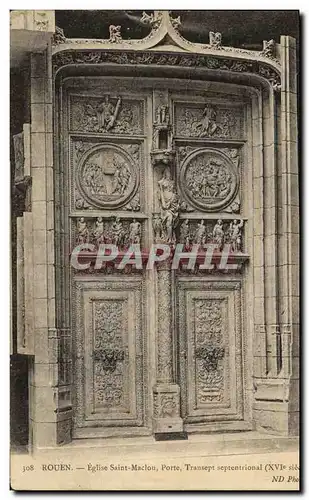 Cartes postales Rouen Eglise Saint Maclou Porte Transept septentrional