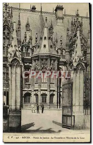 Cartes postales Rouen Palais de Justice La Tourelle et L Entree de la Cour