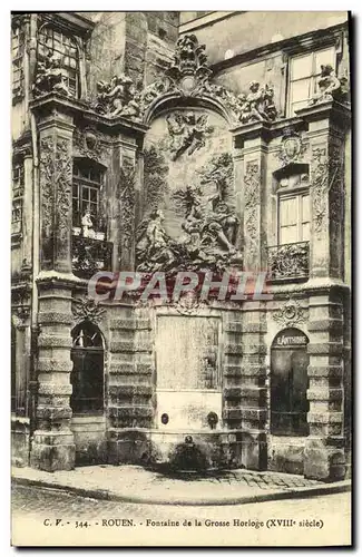 Cartes postales Rouen Fontaine De La Grosse Horloge