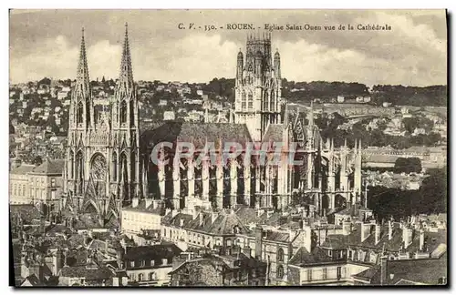 Cartes postales Rouen Eglise Saint Ouen Vue de la cathedrale