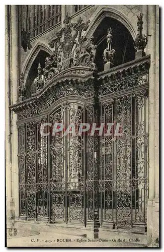 Cartes postales Rouen Eglise Saint Ouen Grille du Cheour