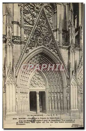 Cartes postales Rouen Porche de la facade de Saint Ouen