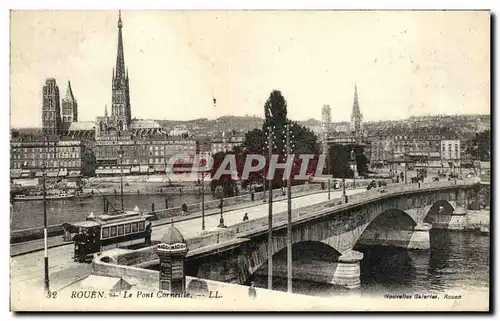 Ansichtskarte AK Rouen Le Pont Corneille Tramway