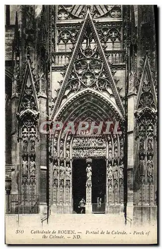 Cartes postales Rouen Cathedrale de Portail de La Calende