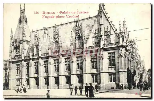 Ansichtskarte AK Rouen Palais de Justice Facade Place Verdrel