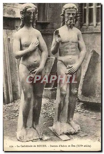 Cartes postales Rouen La Cathedrale de Statues d Adam et Eve