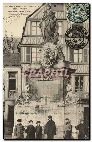 Cartes postales Rouen Fontaine Jeanne D Arc Place de la pucelle Enfants