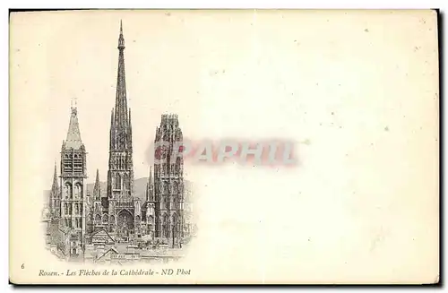 Cartes postales Rouen Les Fleches de la Cathedrale