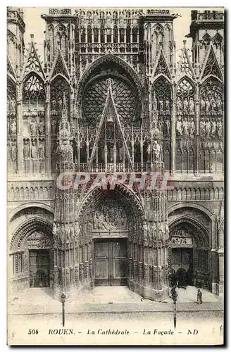 Ansichtskarte AK Rouen La Cathedrale La Facade