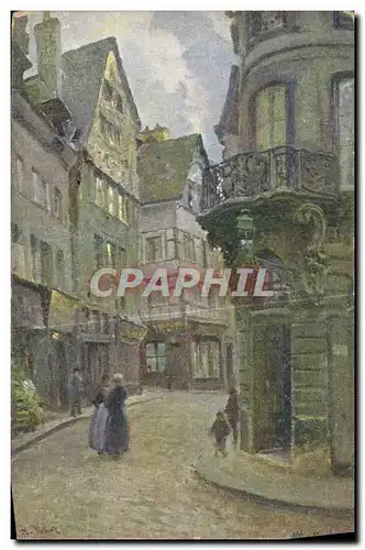 Ansichtskarte AK Rouen Rue de la Vicomte carte toilee