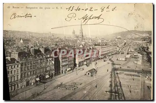 Cartes postales Rouen Perspective des quais