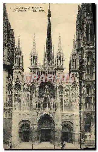 Cartes postales Rouen Cathedrale La Facade