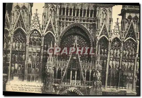 Cartes postales Rouen La Cathedrale Detail de la facade superieure