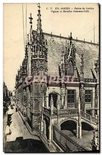 Cartes postales Rouen Palais de Justice Pignon et Escalier Rue aux Juifs Judaica