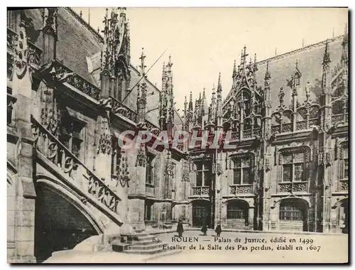 Cartes postales Rouen Palais de Justice Escalier de la salle des pas perdus