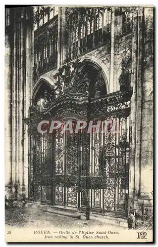 Cartes postales Rouen Grille de L Eglise Saint Ouen