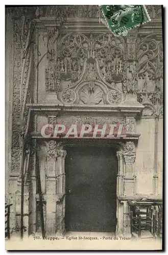 Ansichtskarte AK Dieppe Eglise St Jacques Porte du Tresor