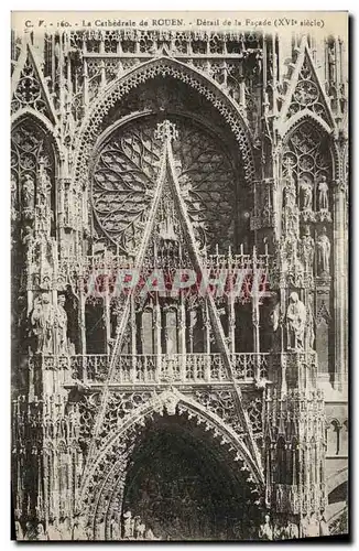 Ansichtskarte AK Rouen La Cathedrale Detail de la Facade