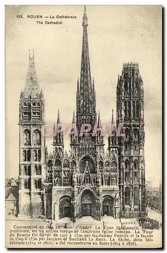 Cartes postales Rouen La Cathedrale