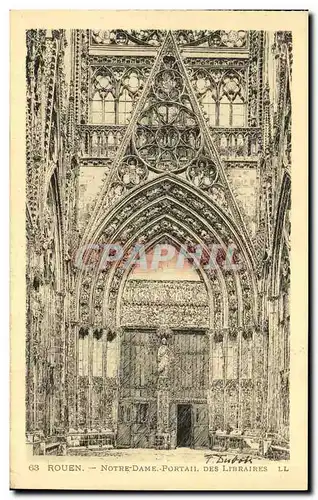 Cartes postales Rouen Notre Dame Portail Des Libraires