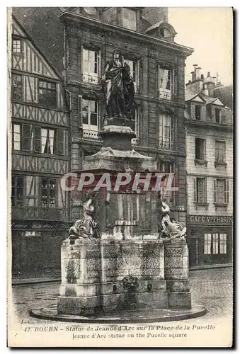 Cartes postales Rouen Statue de Jeanne d Arc Sur La Place de la Pucelle