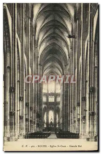 Cartes postales Rouen Eglise St Ouen Grande nef