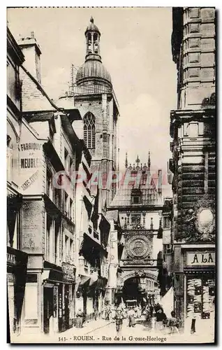 Cartes postales Rouen Rue de la Grosse Horloge