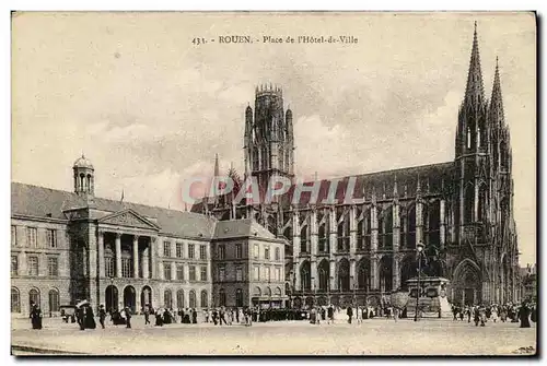 Cartes postales Rouen Place de L Hotel de Ville