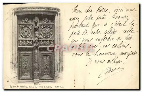 Cartes postales Rouen L Eglise Saint Maclou Porte de Jean Goujon