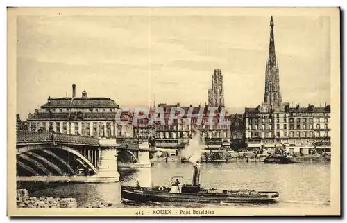 Ansichtskarte AK Rouen Pont Boieldieu Bateau