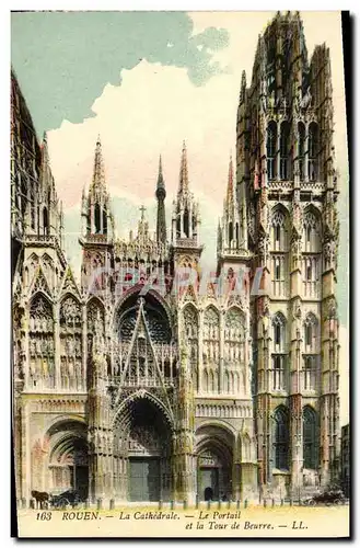 Ansichtskarte AK Rouen La Cathedrale Le Portail