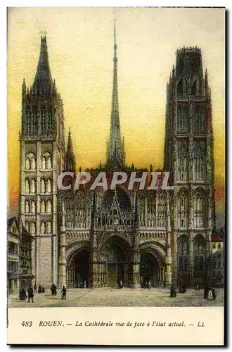 Ansichtskarte AK Rouen La Cathedrale Le Portail