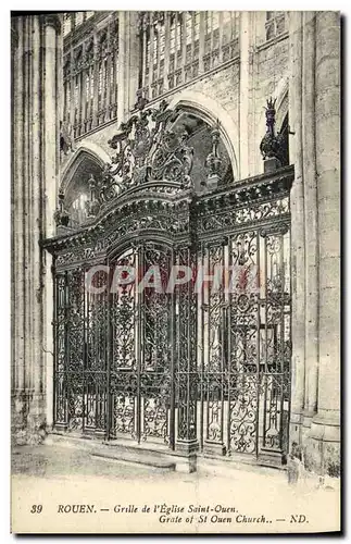 Cartes postales Rouen Grille de l Eglise Saint Ouen