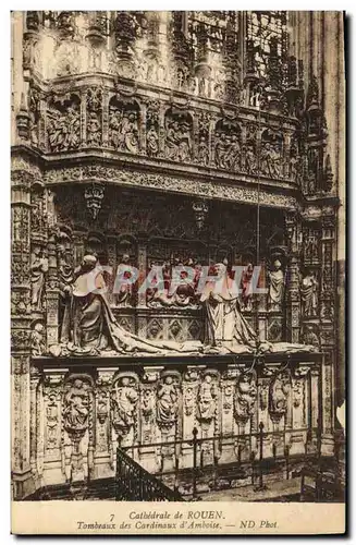 Cartes postales Rouen Cathedrale de Tombeaux des cardinaux d Amboise