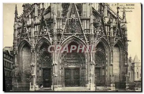 Cartes postales Rouen Eglise St Maclou Les Portails