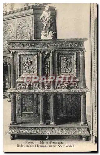 Ansichtskarte AK Rouen Musee d Antiquites Buffet sculpte