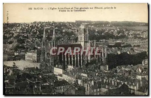 Ansichtskarte AK Rouen L Eglise Saint Ouen et Vue Generale Sur Bihorel prise de la fleche de la cathedrale