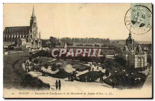 Ansichtskarte AK Rouen Ensemble de Secours et du Monument de Jeanne d Arc