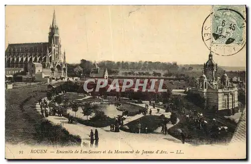 Cartes postales Rouen Ensemble de Secours et du Monument de Jeanne d Arc