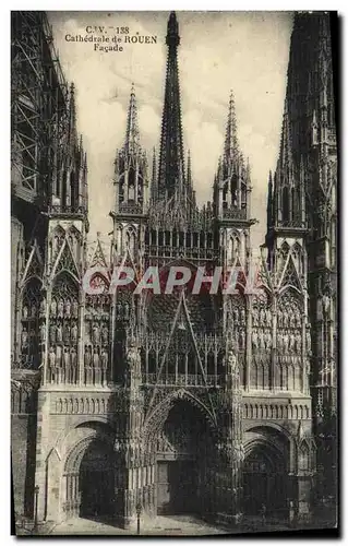 Cartes postales Rouen Cathedrale de Facade