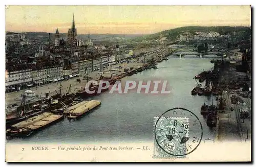 Cartes postales Rouen Vue Generale Prise du Pont Transbordeur