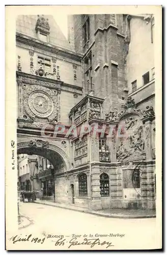 Cartes postales Rouen Tour de la Grosse Horloge