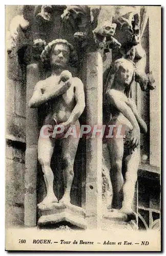 Cartes postales Rouen Tour de Beurre Adam et Eve