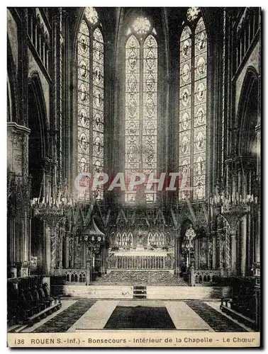 Cartes postales Rouen Bonsecours Interieur de la Chapelle Le choeur