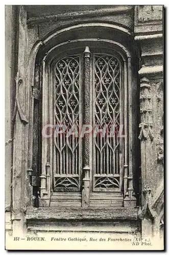 Cartes postales Rouen Fenetre Gothique Rue Des Fourchettes